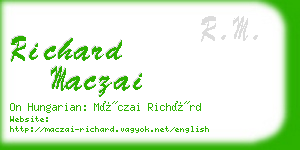 richard maczai business card